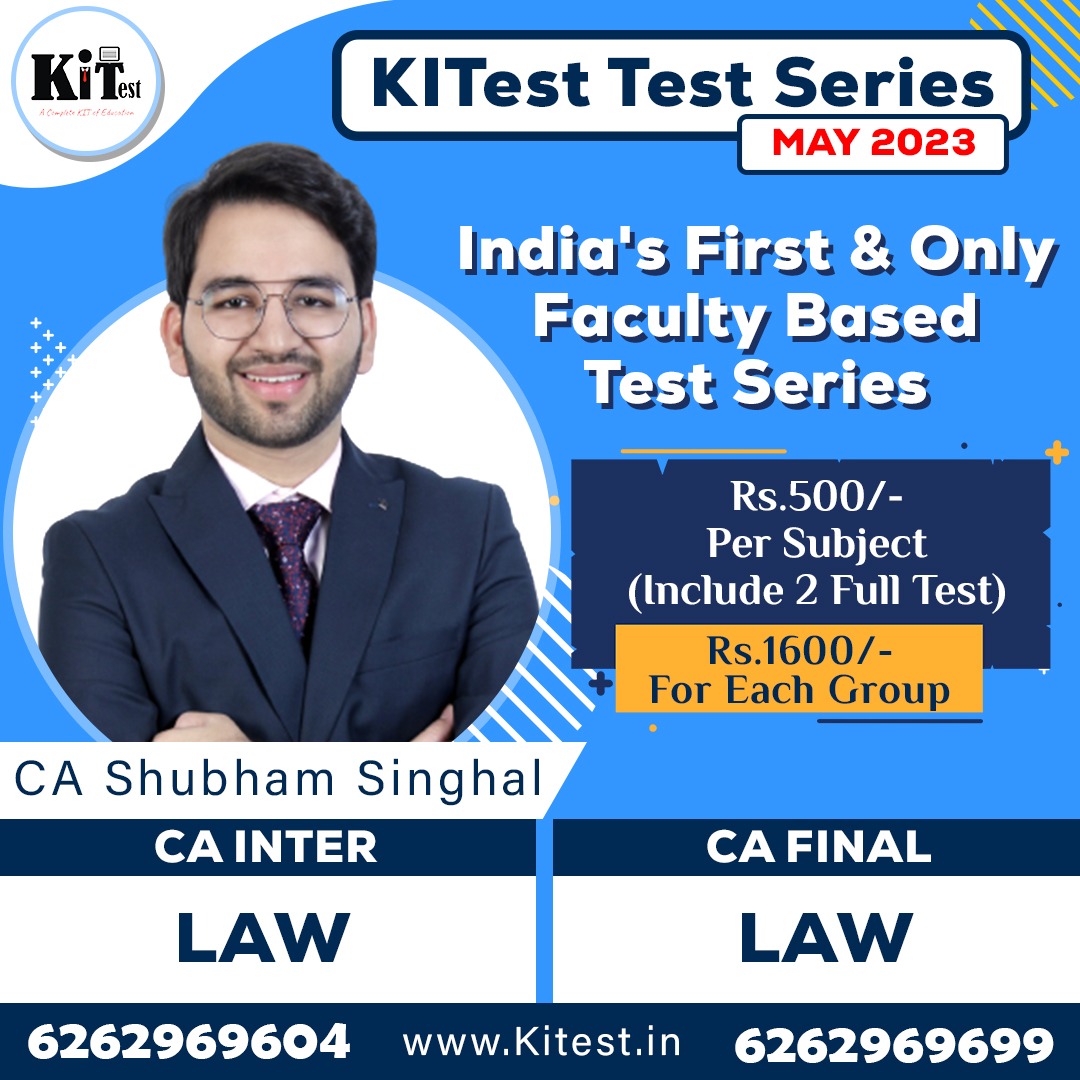CA Inter Law Online Test Series Conducting By CA Shubham Singhal